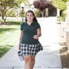 student walking on campus at SRA